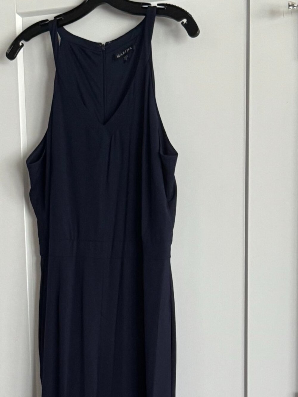 Navy Blue Capelet Jumpsuit Size 14